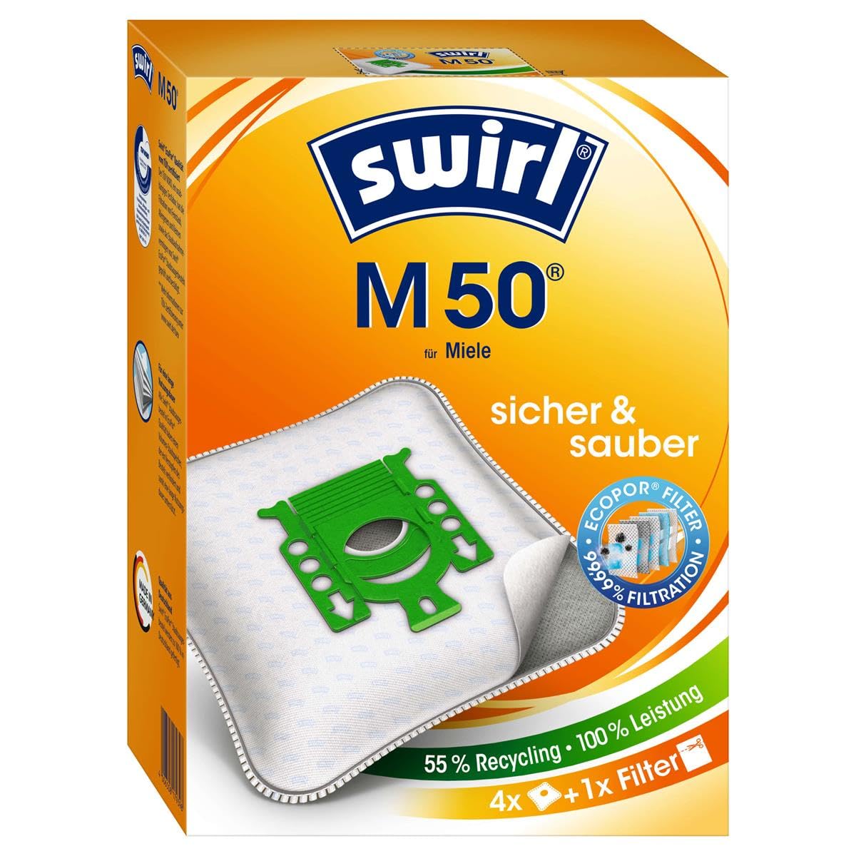 Swirl Staubsaugerbeutel M50 / M 50 MicroPor Plus AirSpace für Miele Staubsauger Typ: M