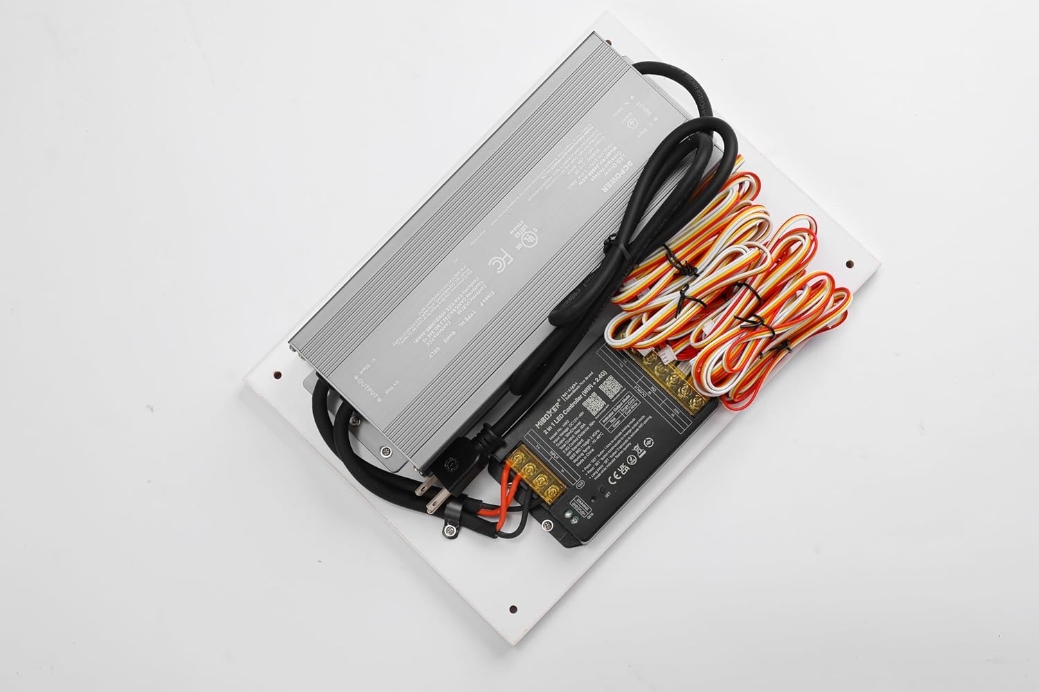 600W 24V Driver paired with 30A Controller Board for 36W CCT Big LED Sheet 24x12 inch Pre-Wired for immediate use, Simply Connect it to The LED Panel, no Additional Configuration Required.
