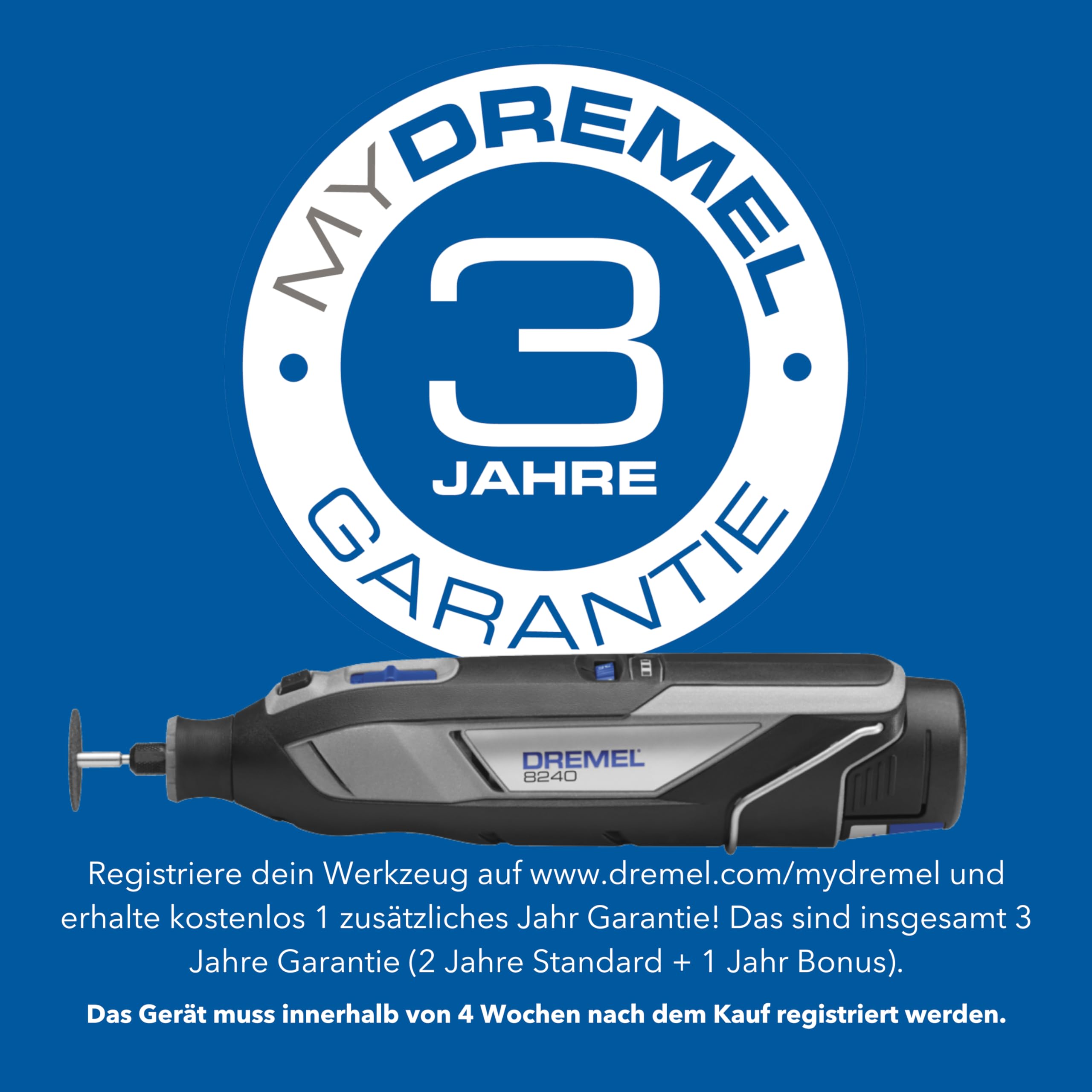 Dremel 8240 Akku-Multitool 12V 2Ah Set mit 2 Akkus, 5 Aufsätzen, 65 Zubehören