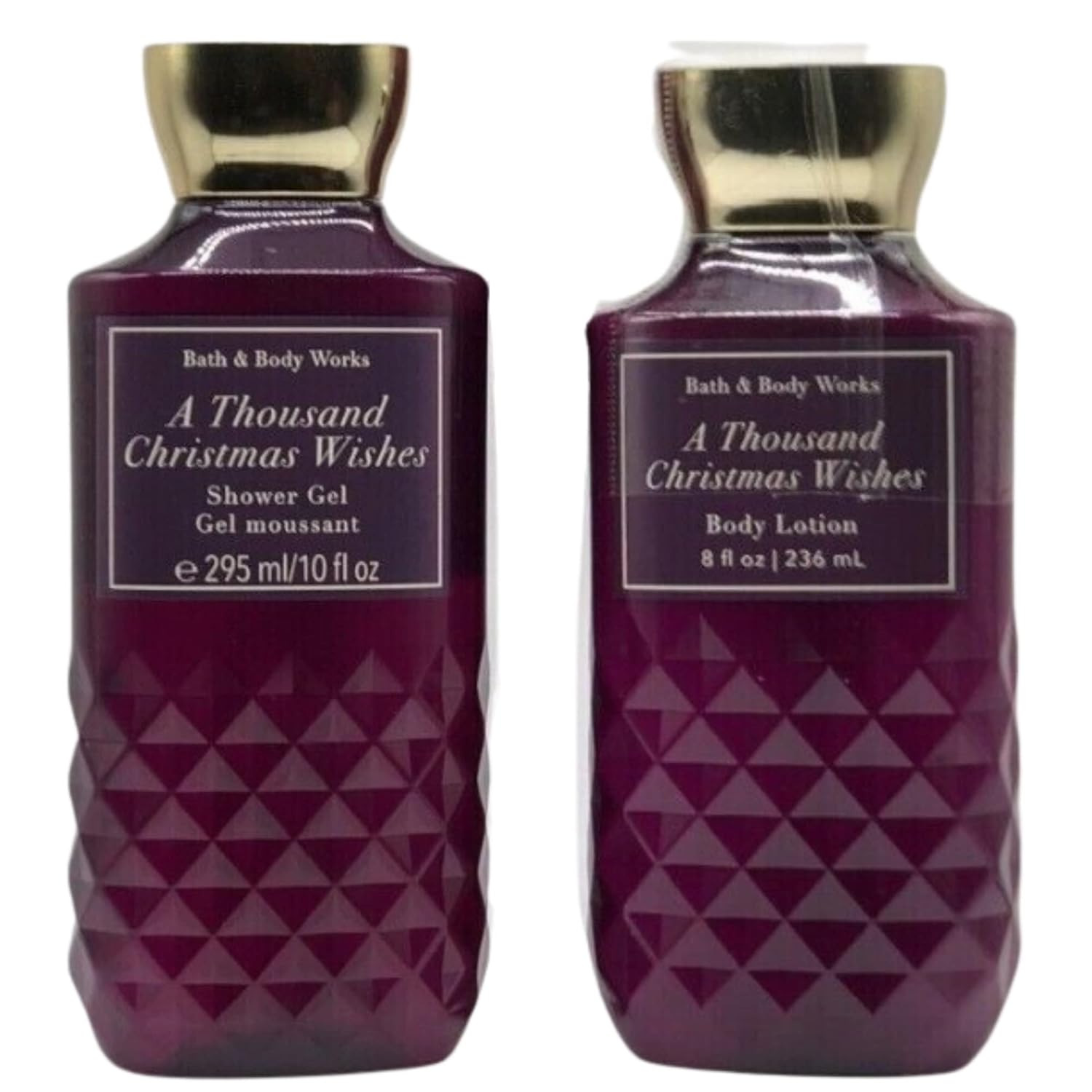 Bath and Body Works Gift Set of 10 oz Shower Gel and 8 oz Lotion (A Thousand Christmas Wishes)