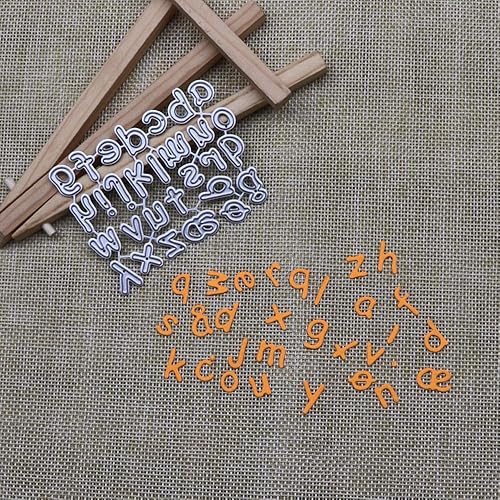 Miniatura 5 de AHOMASH Troqueles de corte del alfabeto, letras troqueladas para hacer tarjetas, troqueles de corte de metal para bricolaje, álbumes de recortes,