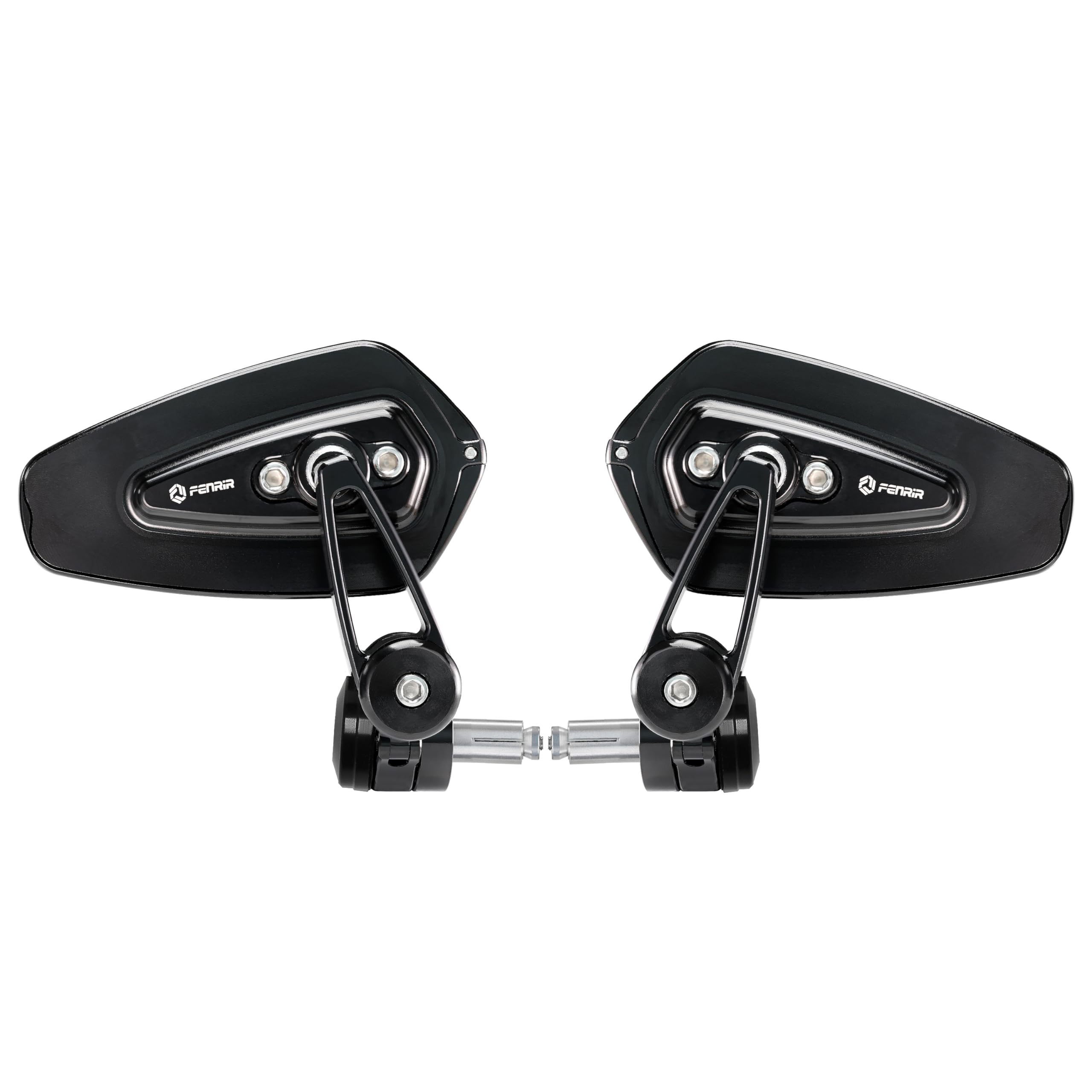 FENRIR(No EMARK Version) CNC Forged Aluminum Alloy Motorbike Motorcycle Bar End Mirrors Handlebar Mirror Folding function Anti-glare Vibration-reducing design Curved lenses For Sport Street Scooter