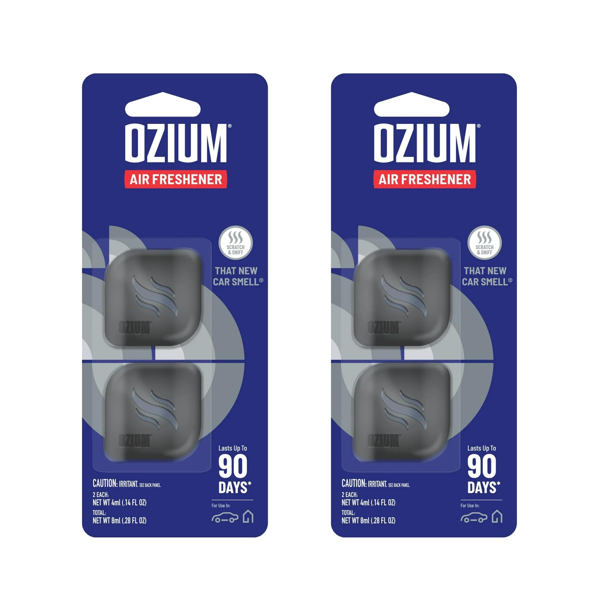 Ozium Membrane Car Vent Clip AC Air Fresheners Car Air Freshener and Car Odor Eliminator (That New Car Smell, 4 Packs)