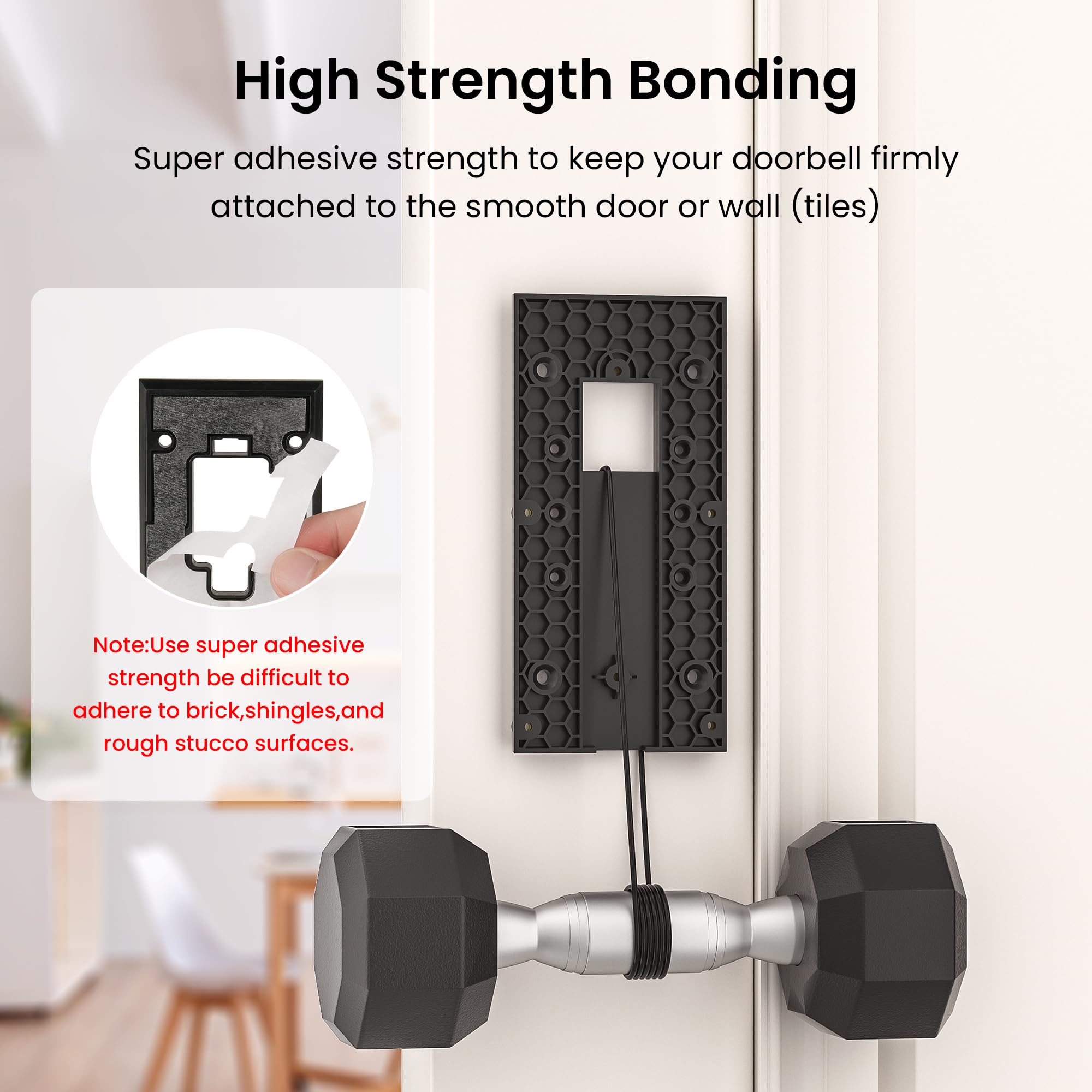 Mounts No-Drill Adhesive Doorbell Mount Compatible With Ring Video