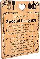 Recipe for a Special Daughter Engraved Bamboo Cutting Board - Birthday Gifts for Daughter from Mom, 11x8.5 in Kitchen Decor