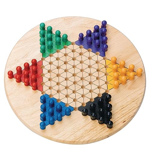 SS Worldwide Juego de cuadros chinos de madera Tablero de juego de madera de 11 pulgadas con 60 clavijas de juego de madera que no se enrollan Para