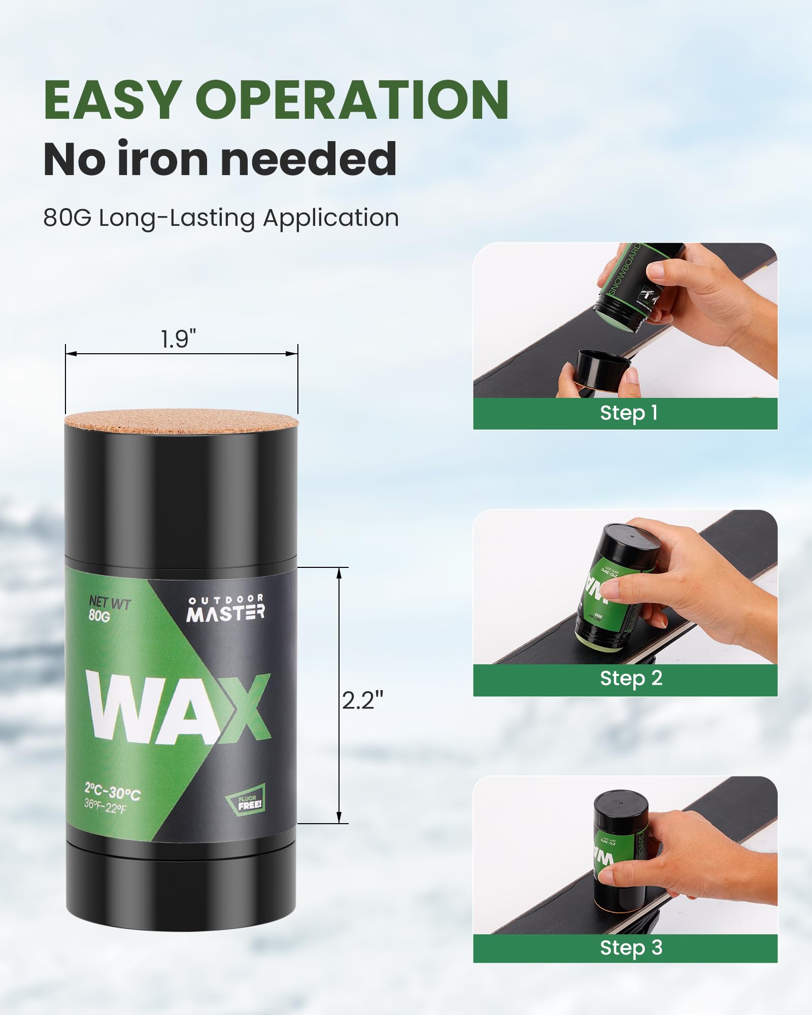 Amazon.com : OutdoorMaster Rub-on Ski Snowboard Wax, 80g Universal