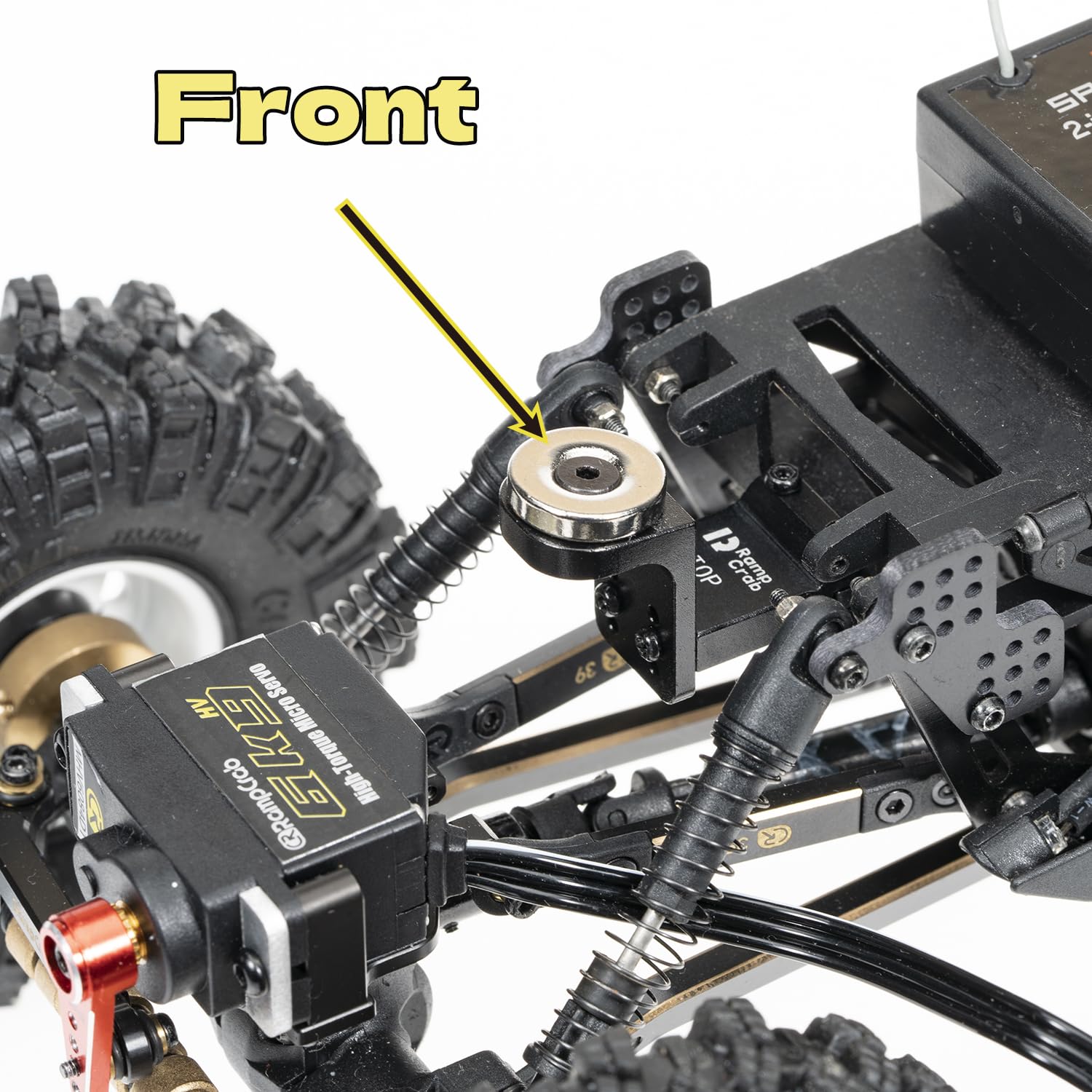 RampCrab AX24 Invisible Body Shell Mount, Body Post Set for 1/24 RC Crawler Car AX24 XC-1 Upgrades Accessories, Aluminium Alloy, Black