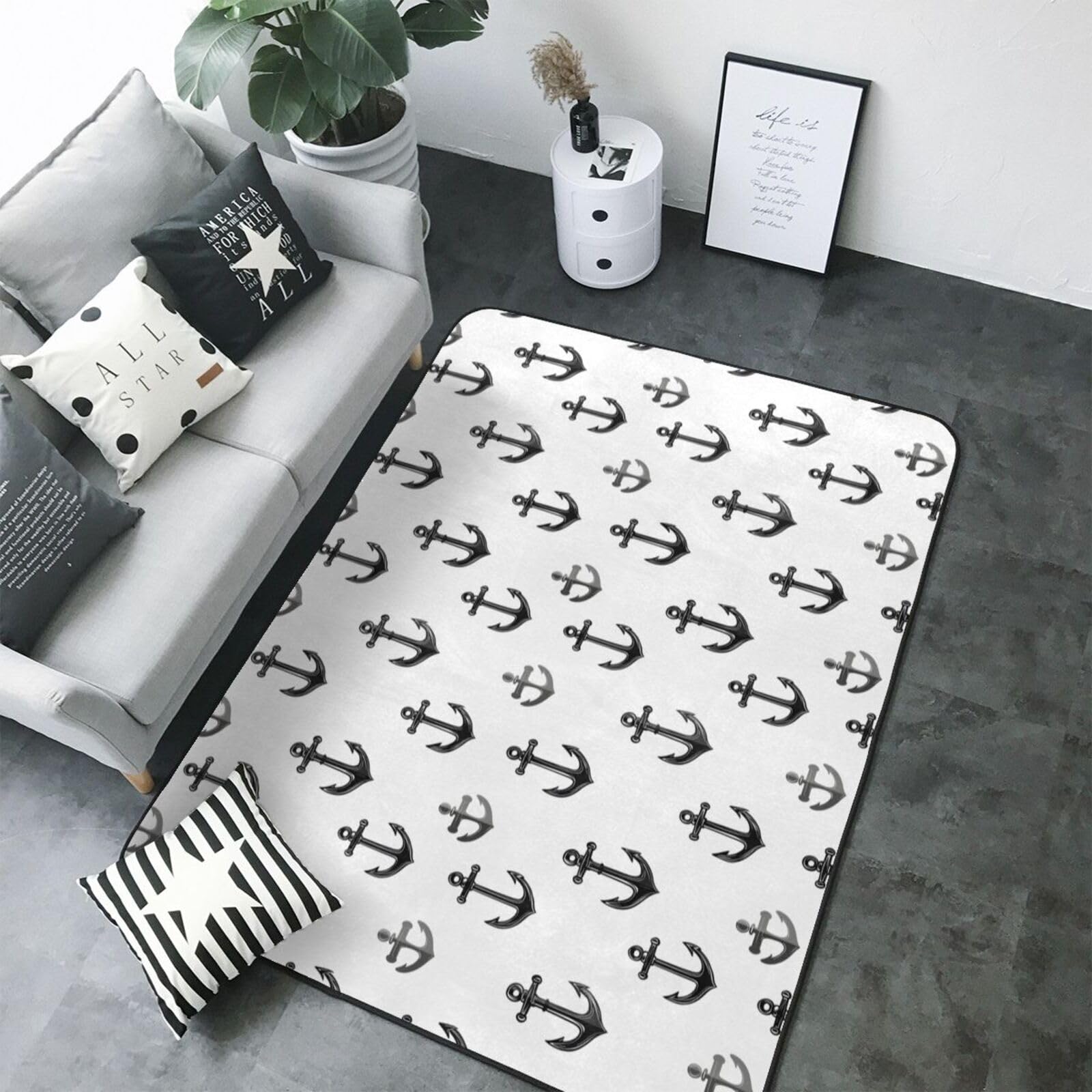 Grand tapis pour salon et chambre doux de 123 x 177 cm