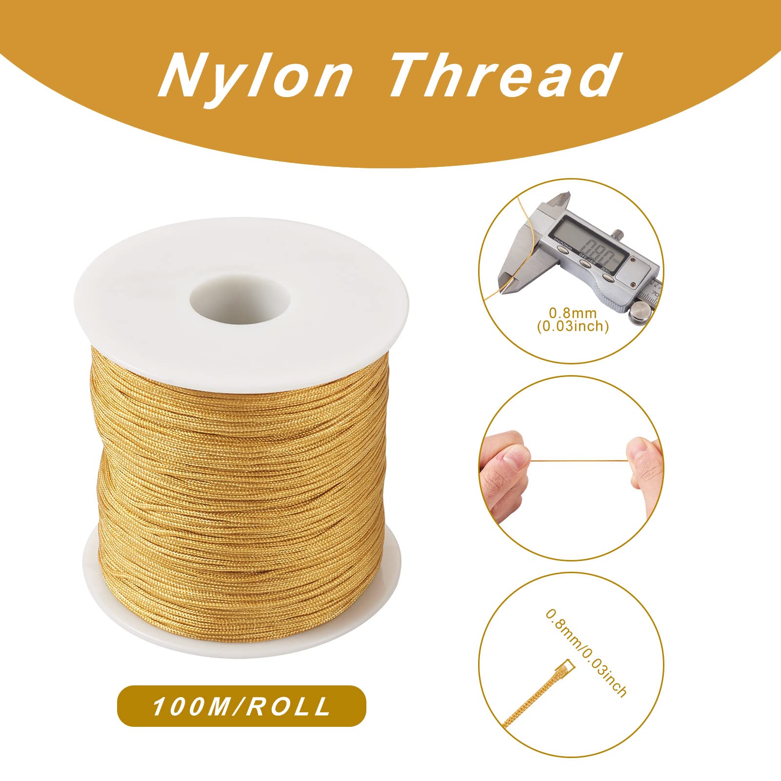 Rouleau De Corde Orange En Nylon Diamètre 10mm Longueur 10m Tressée Cordon Universelle