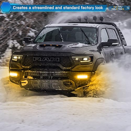 Miniatura 9 de Barra de luz ámbar de 6 pulgadas con arnés de cable, luces antiniebla amarillas, kits de cableado para Ram Jeep, Toyota, UTV, ATV, camioneta,