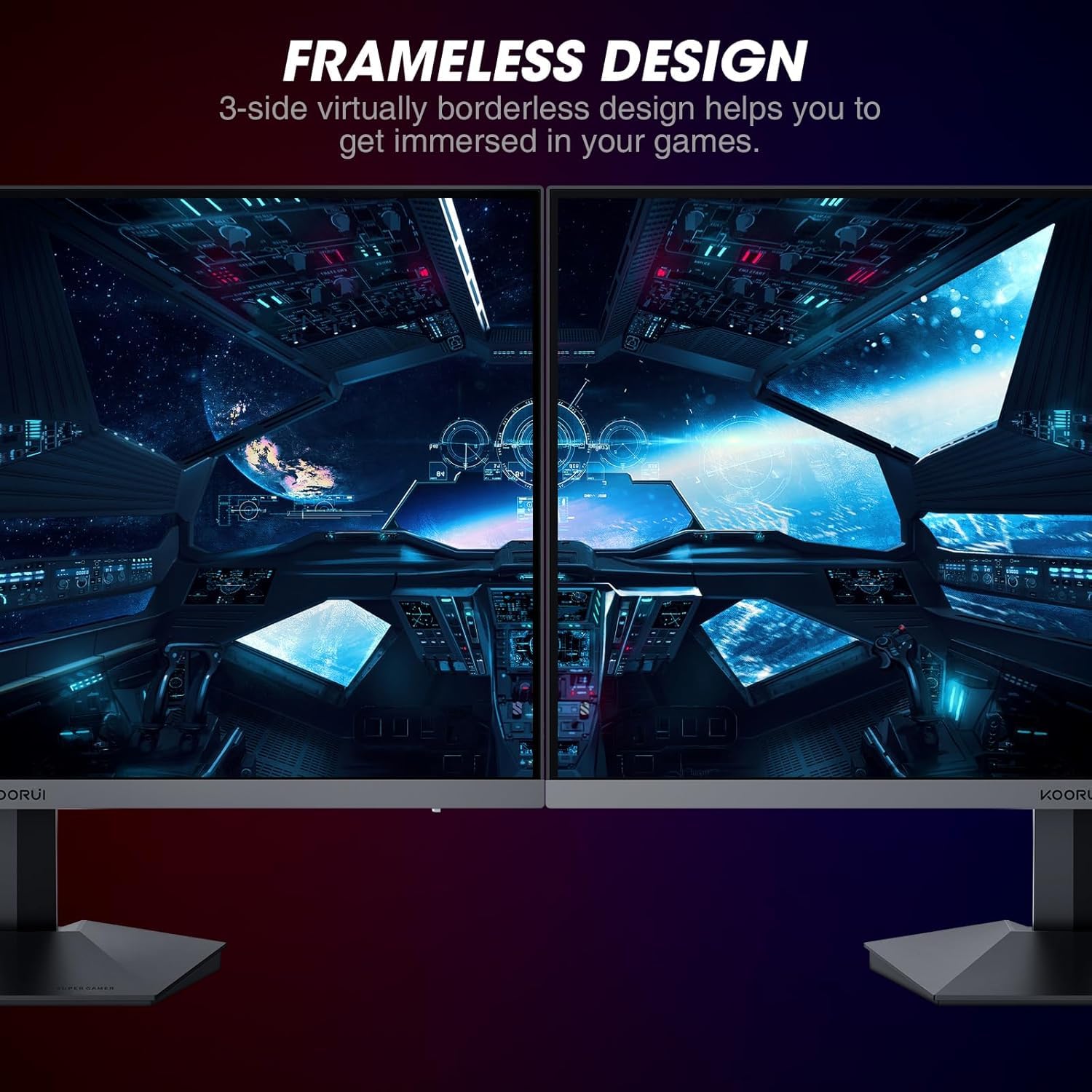 KOORUI 27 inch QHD Gaming Monitor（2560x1440p） Fast IPS, 200Hz, HDR400, 1ms,Adaptive FreeSync,VESA, Black Support DP & HDMI G2721P — view 6