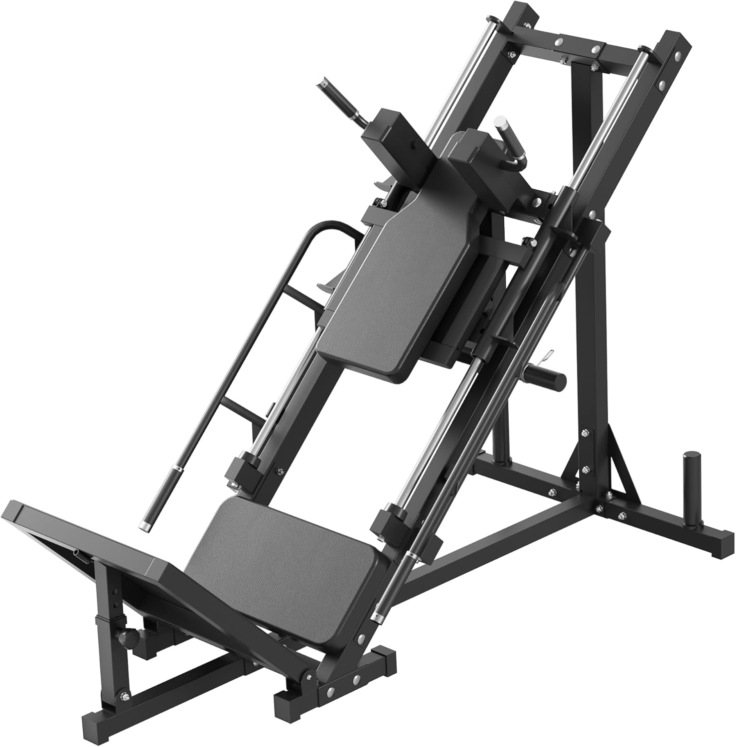 Leg Press Hack Squat Machine, Plate Loaded Adjustable Leg Press Machine, Hack Squat Machine with Weight Storage Posts Home Gym, 1100 LB Capacity, Black