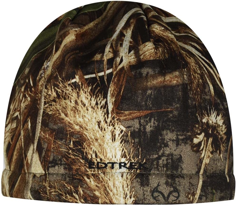 EDTREK Waterproof and Windproof Camo Beanie Hunting Hat - Timber and Blaze Orange Camo Hunter Hat