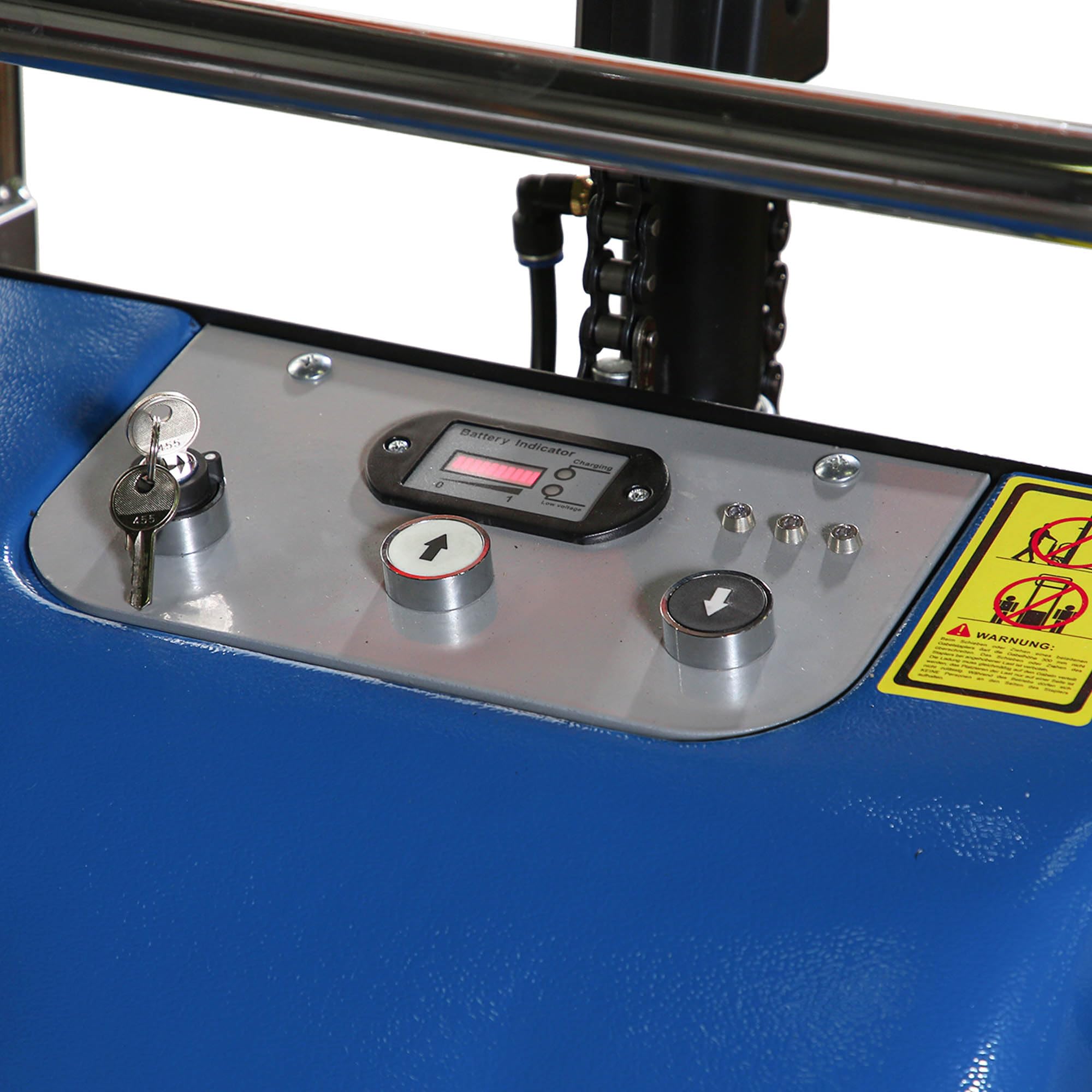 Mini-Stapler semi-elektrisch 400 kg - 1,5 m Hubhöhe - 650 mm Gabellänge - Hubwagen
