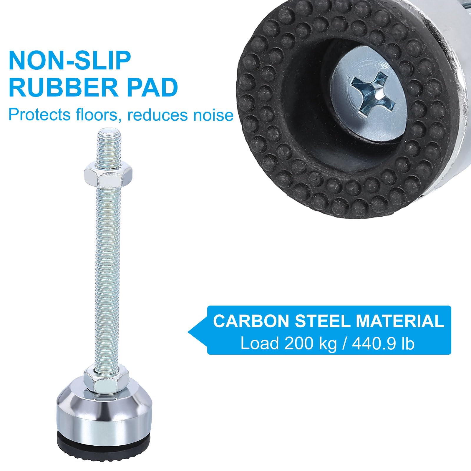 PATIKIL Furniture Leveling Feet 1.6" Dia Base M10 Thread - Image 3