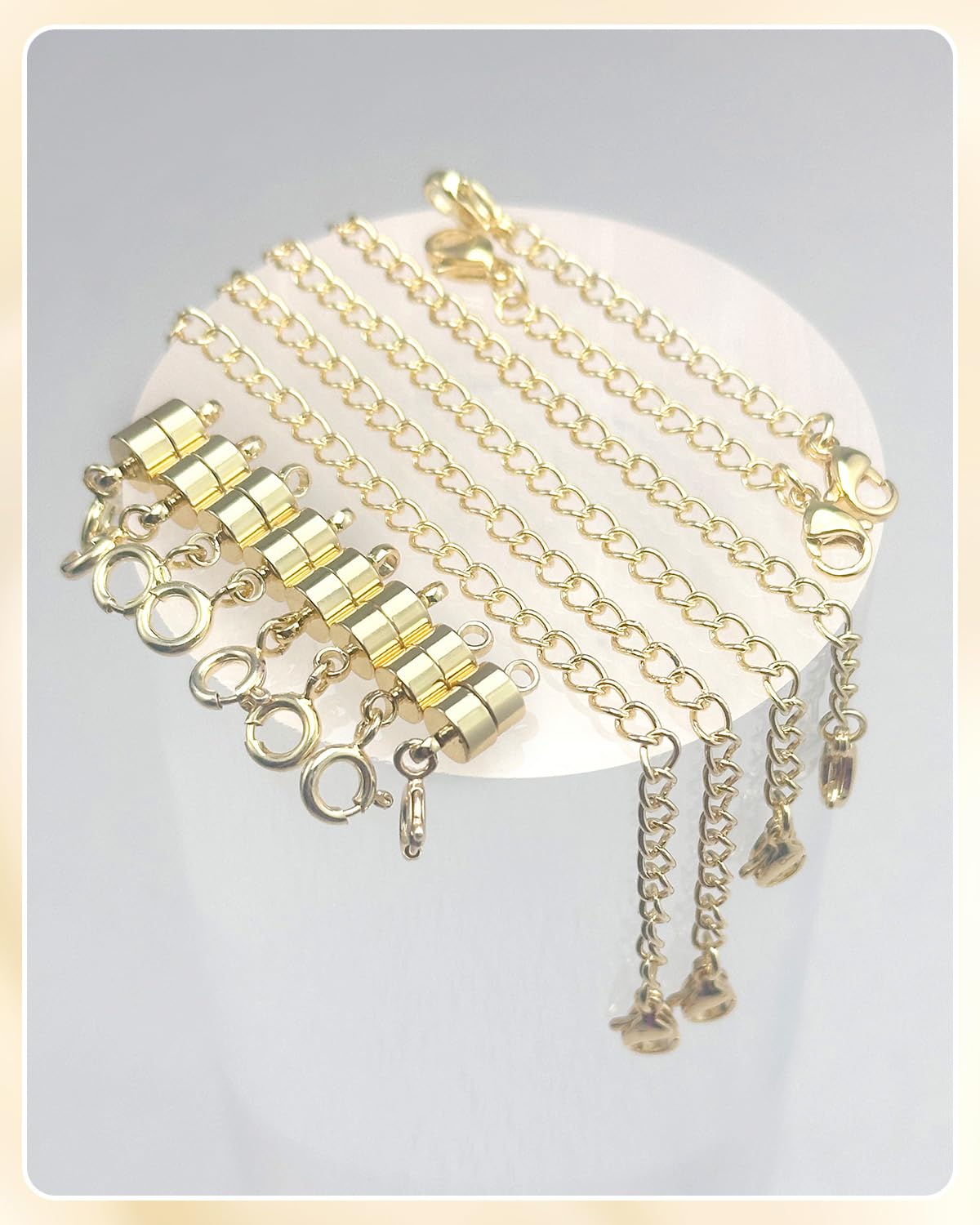 1 ピース磁気クラスプとエクステンダーチェーンブレスレットネックレスジュエリー : MKCYD 8個 磁気ブレスレットクラスプと留め具 安全