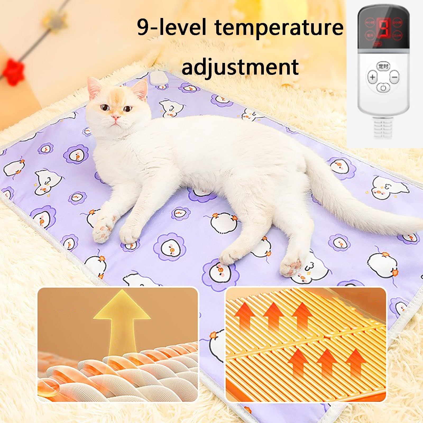 Alfombrilla para Mascotas, Almohadilla térmica for Gatos y Perros, Duradera, Temperatura Ajustable, Adecuada for Varias Mascotas(Small)