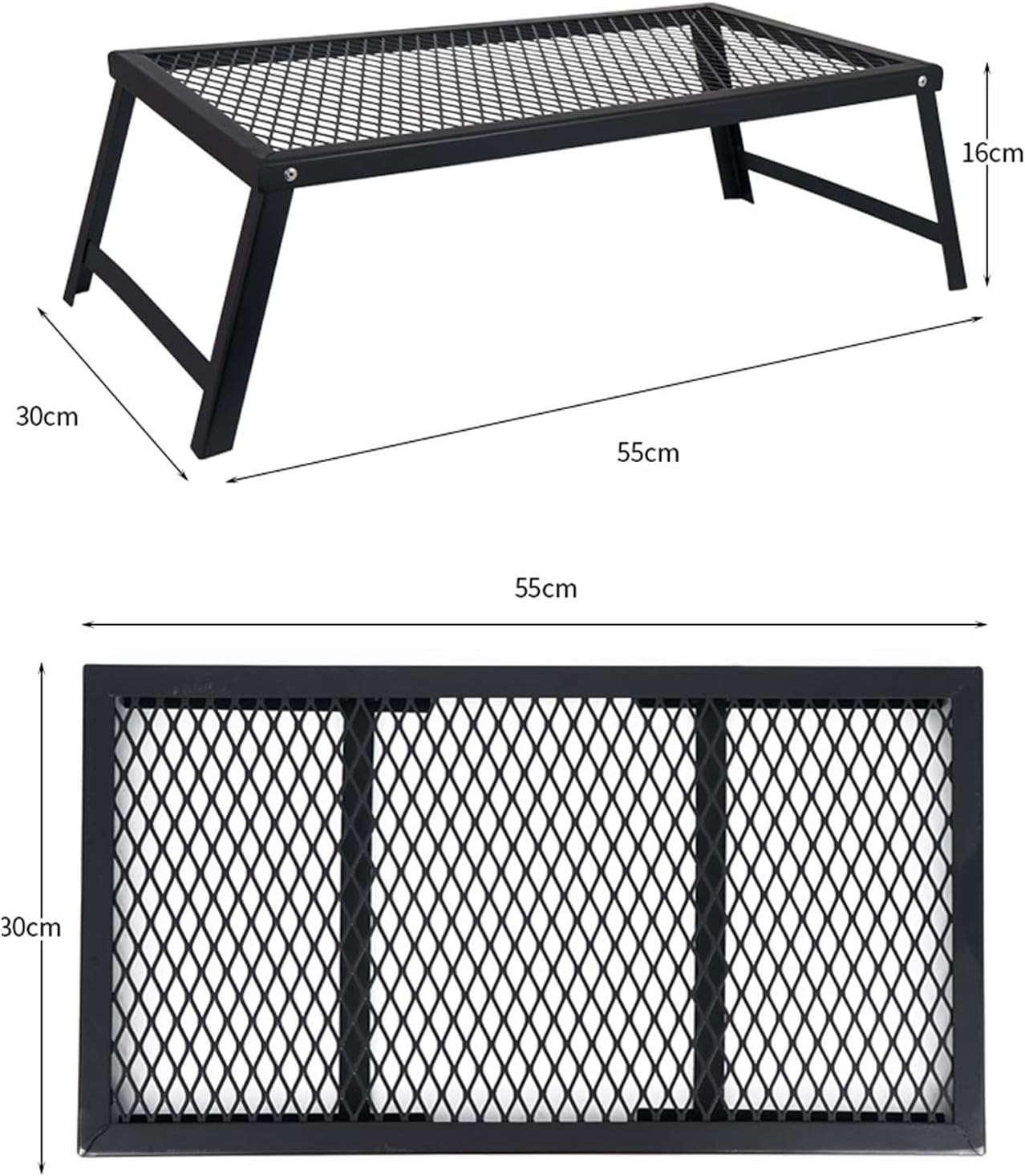 Bordstract Camp Grill, Folding Campfire Grill Heavy Duty Iron Portable Cooking Rack for Outdoor Camp Fire Grill Barbecue Picnics