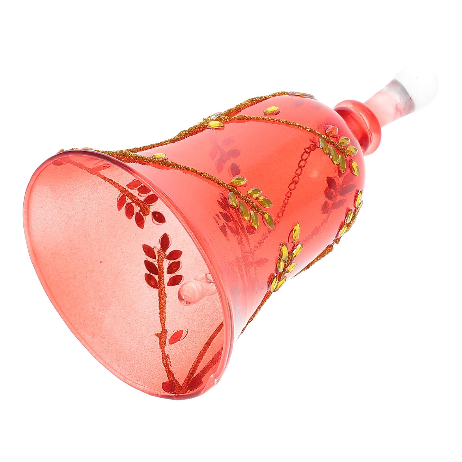 TOYANDONA 4 Piezas Campana de Mano de Vidrio Roja para Cena Navideña,