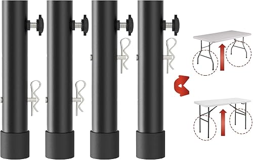 Elevadores de mesa plegables para mesas plegables, patas rectas/dobladas, extensiones de patas de mesa plegables duraderas, 2 niveles/alturas,