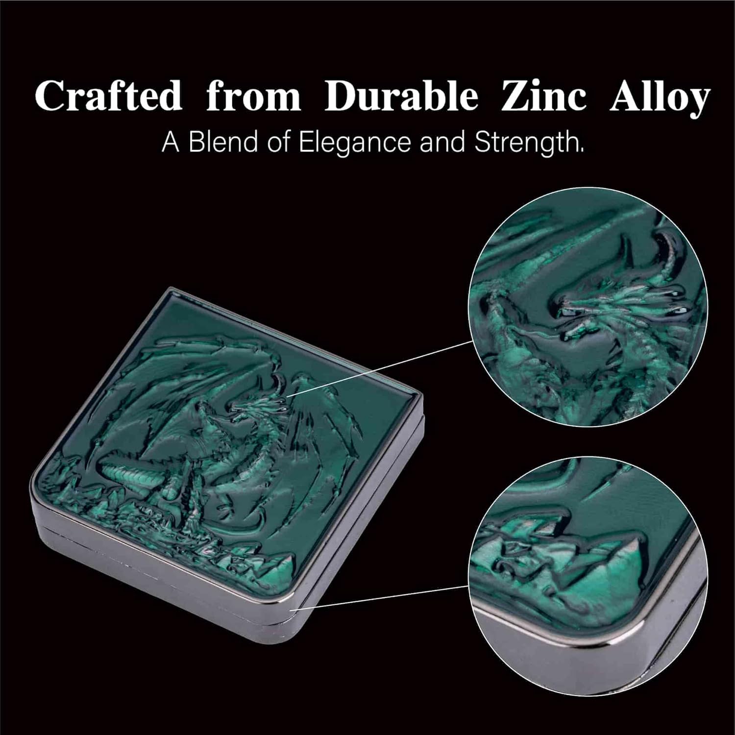 Foldable Spinner Metal DND Dice Set – Compact Elegant Design with D4, D6, D8, D10, D12, D20, D% for TTRPG Gifts