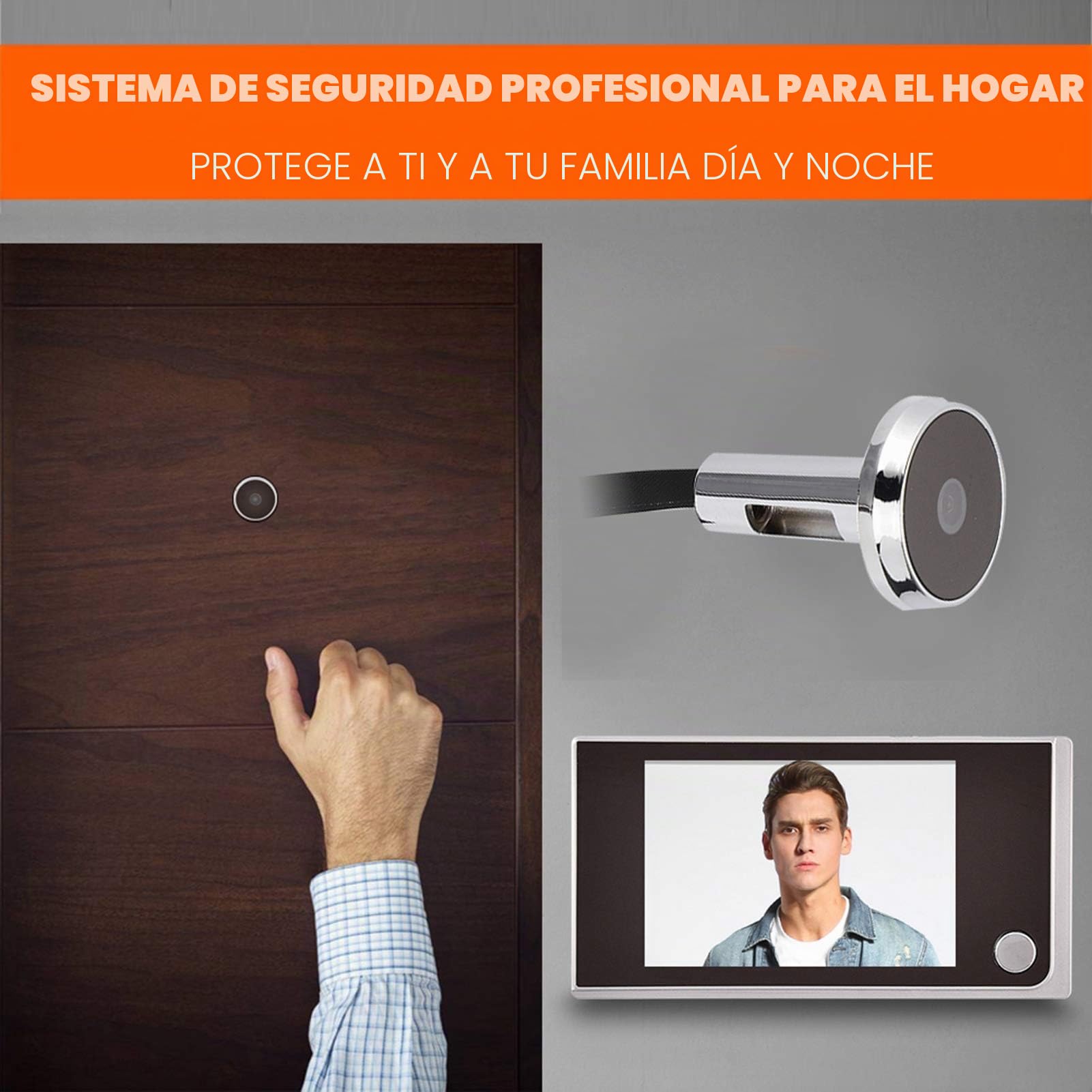 Mirilla Digital, Cámara Mirilla,Visor de Mirilla de Puerta Pantalla 720P HD 3.5 Inch Color+Ángulo de Visión 120°,para Casa/Hotel/Oficina