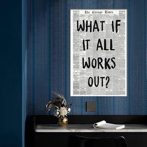 Miniatura 4 de Pósteres de periódico retro con citas positivas de afirmación positiva, pintura artística de pared en blanco y negro, póster de moda, póster