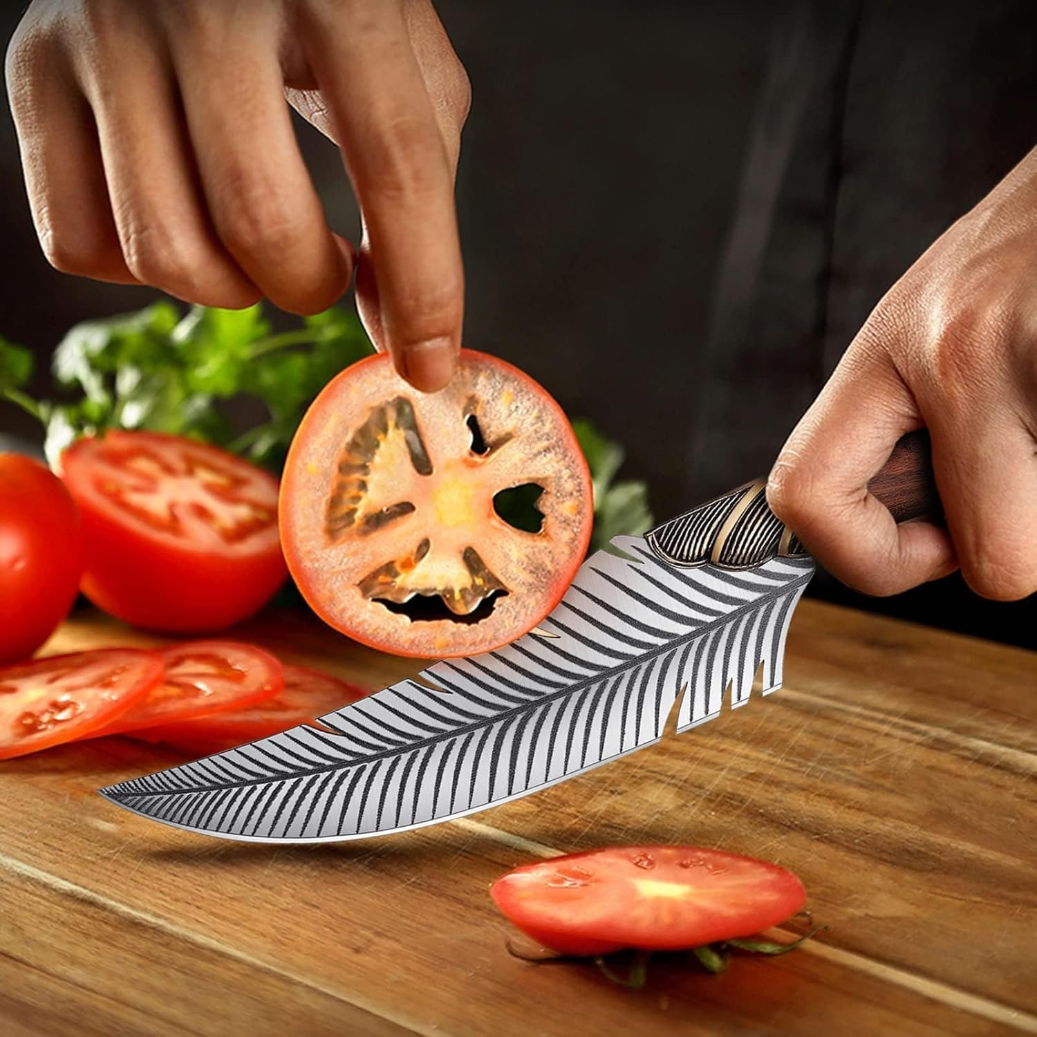 Dream Reach Feather Viking Boning Knife, 6 Inch Professional Viking Knife Meat Cleaver Full Tang with Sheath Gift Box for Outdoor Camping Thanksgiving Christmas Gifts for Men Women - Image 3