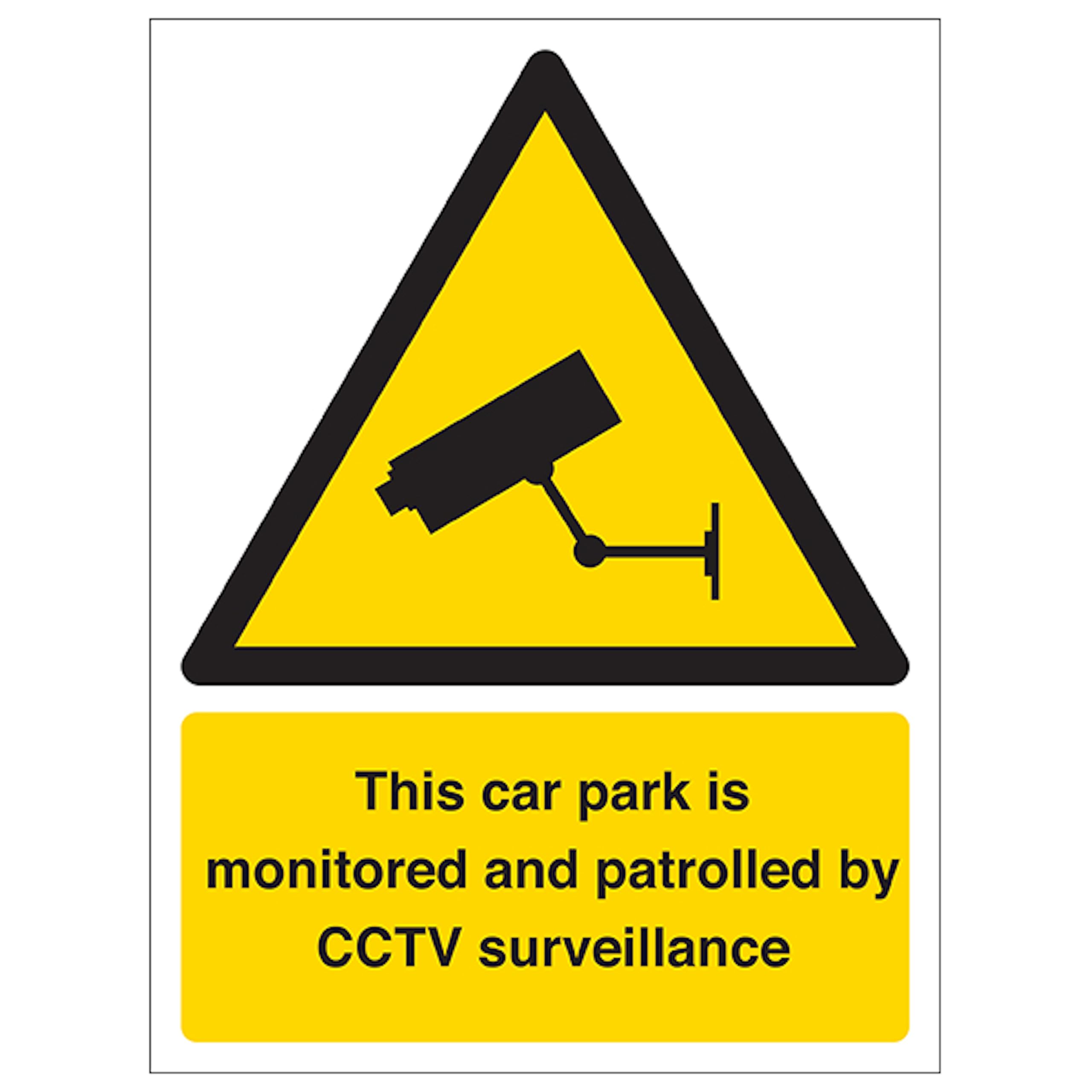 V Safety This Car Park Is Monitored By CCTV Surveillance - Portrait 150 x 200 mm - Self Adhesive Vinyl - Aluminium Effect Safety Sign