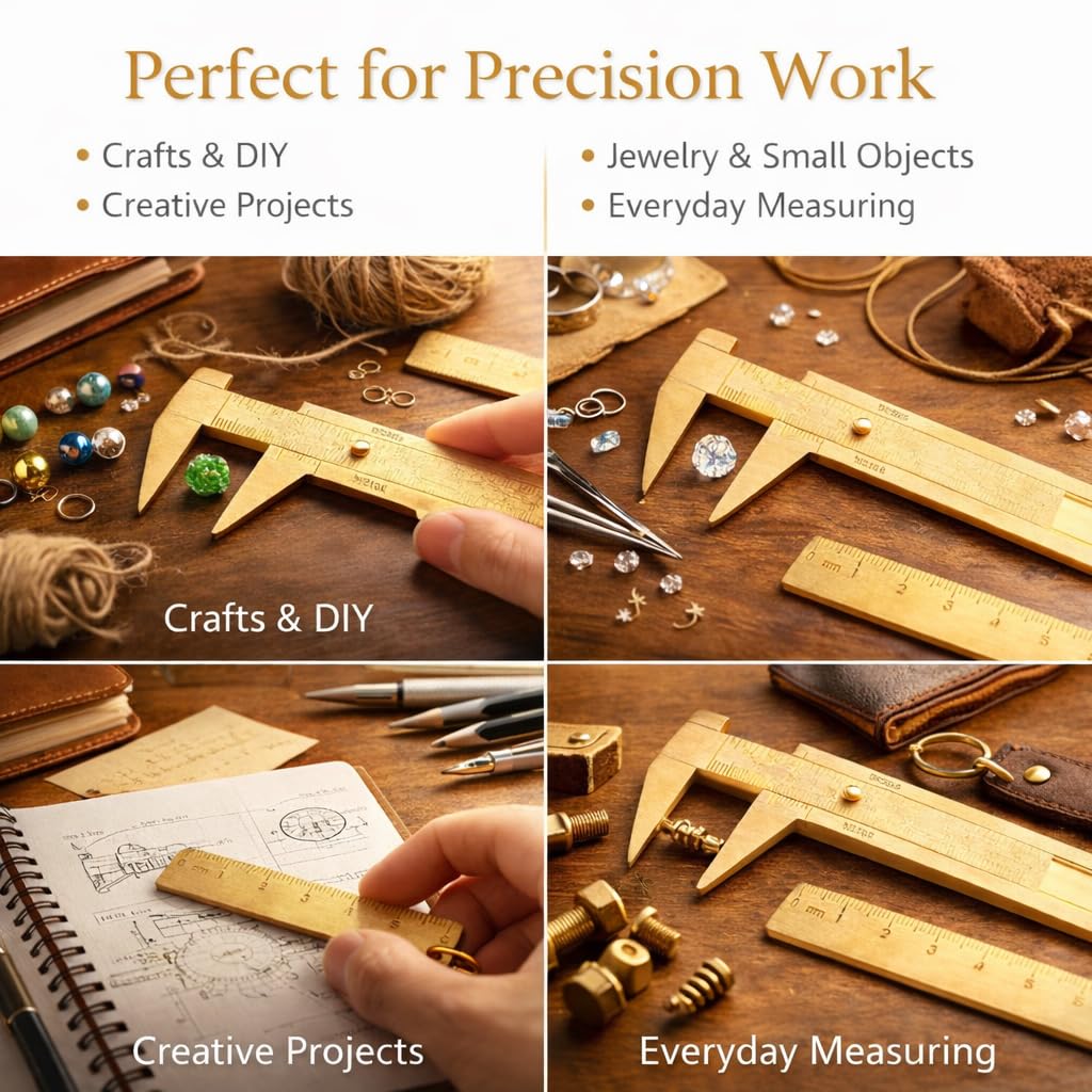Mini Brass Caliper - Measure Gemstones & Jewelry -4