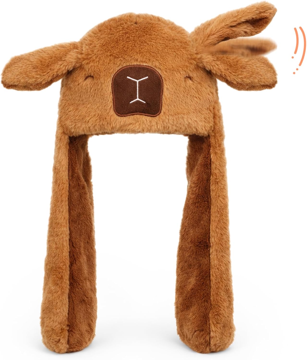 Moving Ear Hat, Soft Funny Animal Hats Jumping Beating Plush Caps Holiday Cosplay Dress Up Gift for Adult