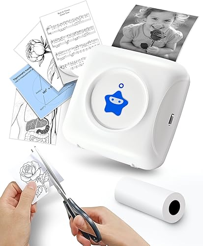 vretti TP2-Y - Mini impresora térmica portátil sin tinta, máquina para hacer etiquetas Bluetooth, impresión instantánea de bolsillo para gráficos de