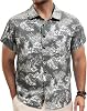 TUNEVUSE Mens Short Sleeve Hawaiian Shirts Button Down Aloha Tropical Shirt Casual Beach Clothes