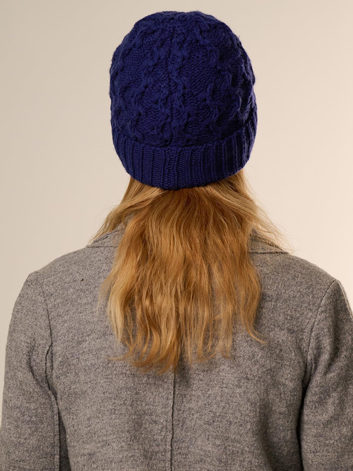 Mujer Gorro Beanie de Punto con Puños Color Liso, Hombre Cuff Sombrero con Vuelta Suave y Cálido Otoño Invierno, 30% Cachemira y 70% Lana, Exterior Casual Skull Gorra para Esquí Ciclismo