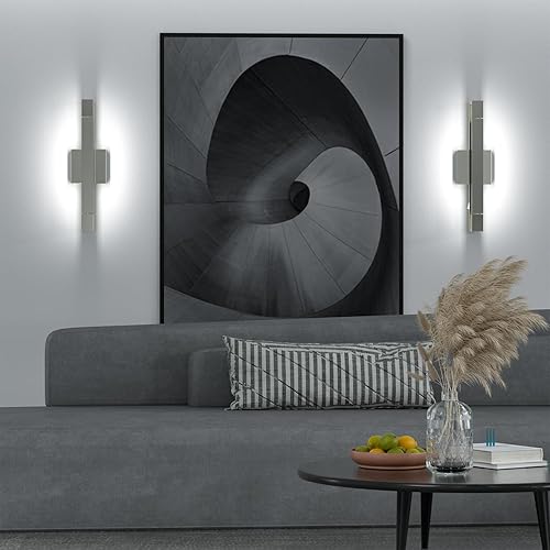 Miniatura 5 de Luces de baño sobre espejo de níquel cepillado de 16.5 pulgadas, 18 W, barra de luz moderna ajustable con interruptor, blanco natural de 5000 K para