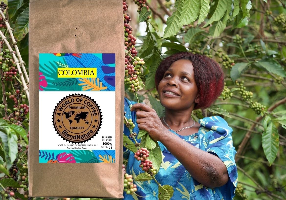 Café en Grano 1kg Natural Colombia 100% Arabica-Calificación 82 puntos por la Specialty Coffee Association (SCA) por su sabor aroma y excelencia-Origen exclusivo Colombia