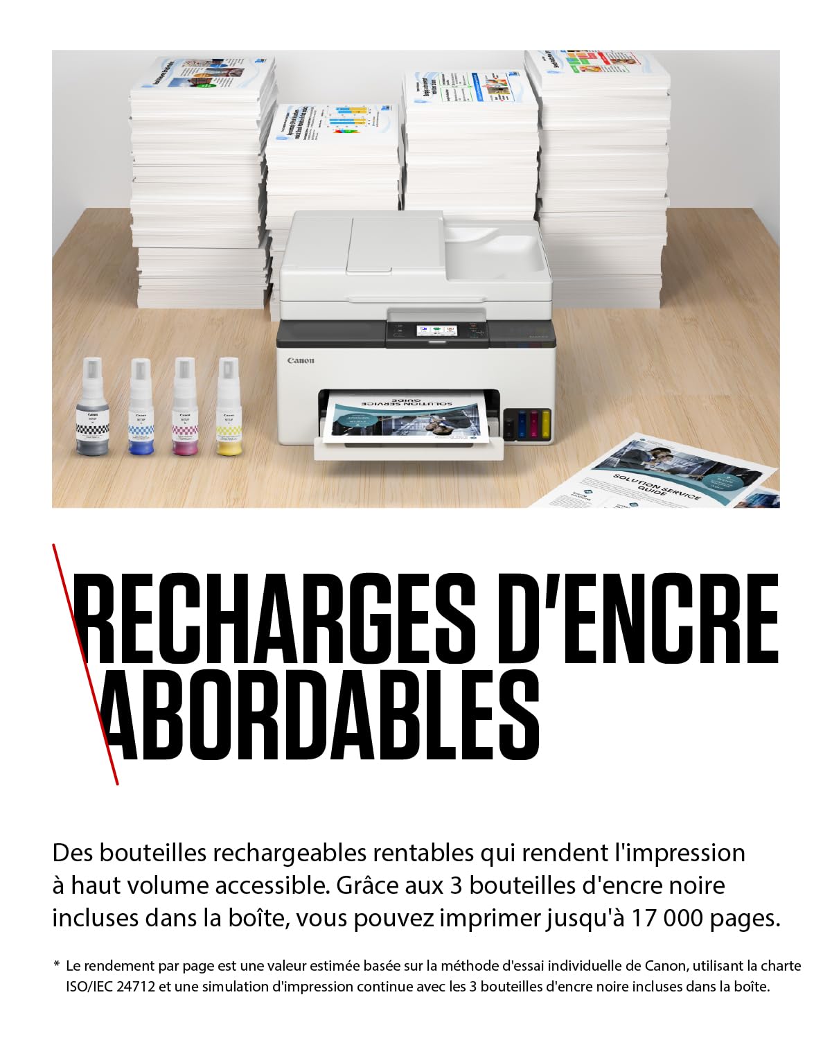 Canon MAXIFY GX2051 Imprimante A4 Couleur pour la Maison et Le Bureau, Imprimante, Copieur, Scanner et Télécopieur Jet d'encre MegaTank Tout-en-Un, Wi-FI, Ethernet, USB | Comprend 6 bouteilles d'encre