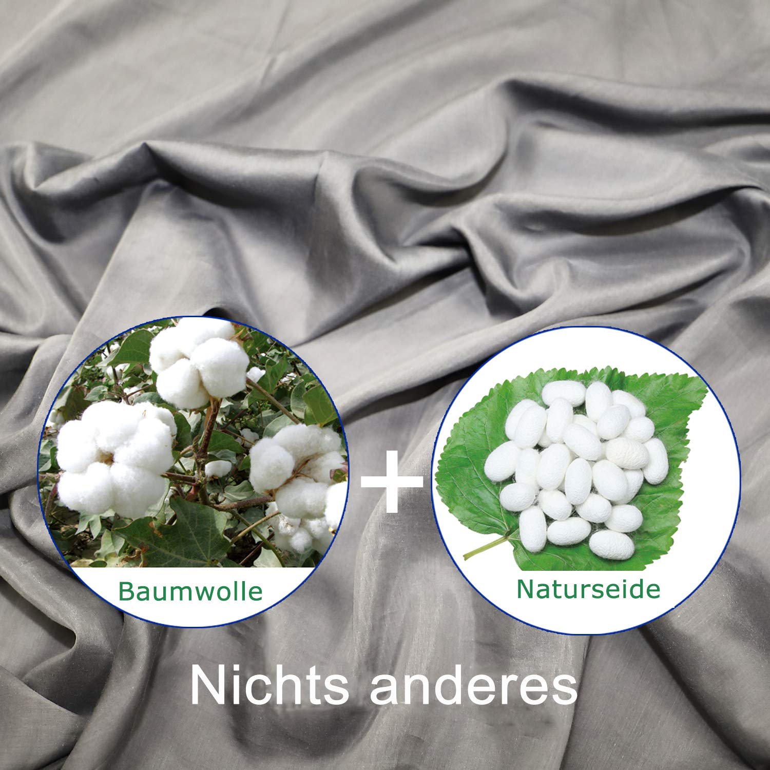 BROWINT Schlafsack Inlett aus Seide/Baumwolle, Reiseschlafsack mit Doppeltem Reißverschluss und Kissenfach, 220cm X 110cm Extrabreite Hüttenschlafsack für Hostels, Lnlay Leicht, Kompakt & Atmungsaktiv
