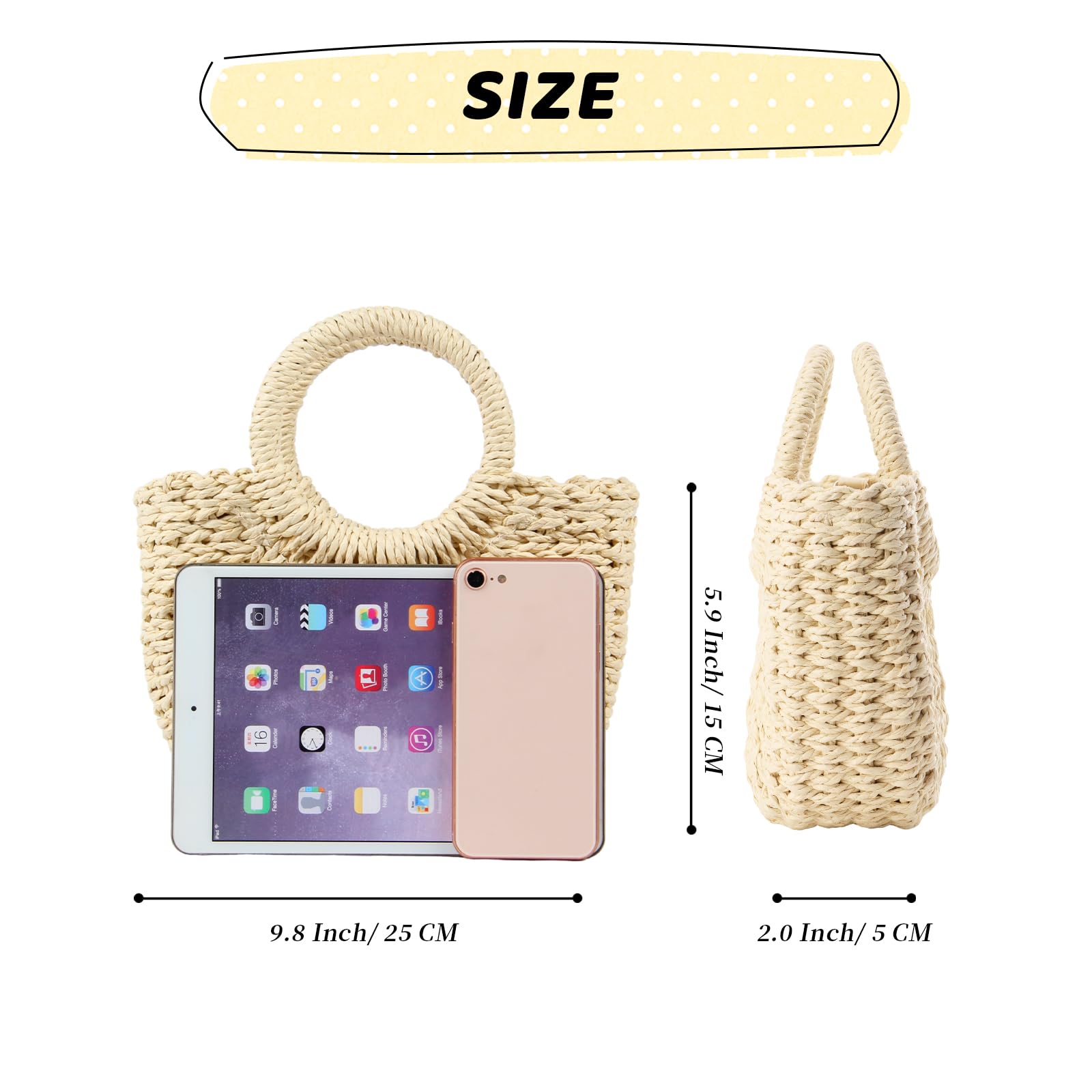 Donne Borsa di Paglia da Spiaggia Intrecciata Crossbody Borse a Tracolla Top Handle Satchel Handbag Purse per L'estate