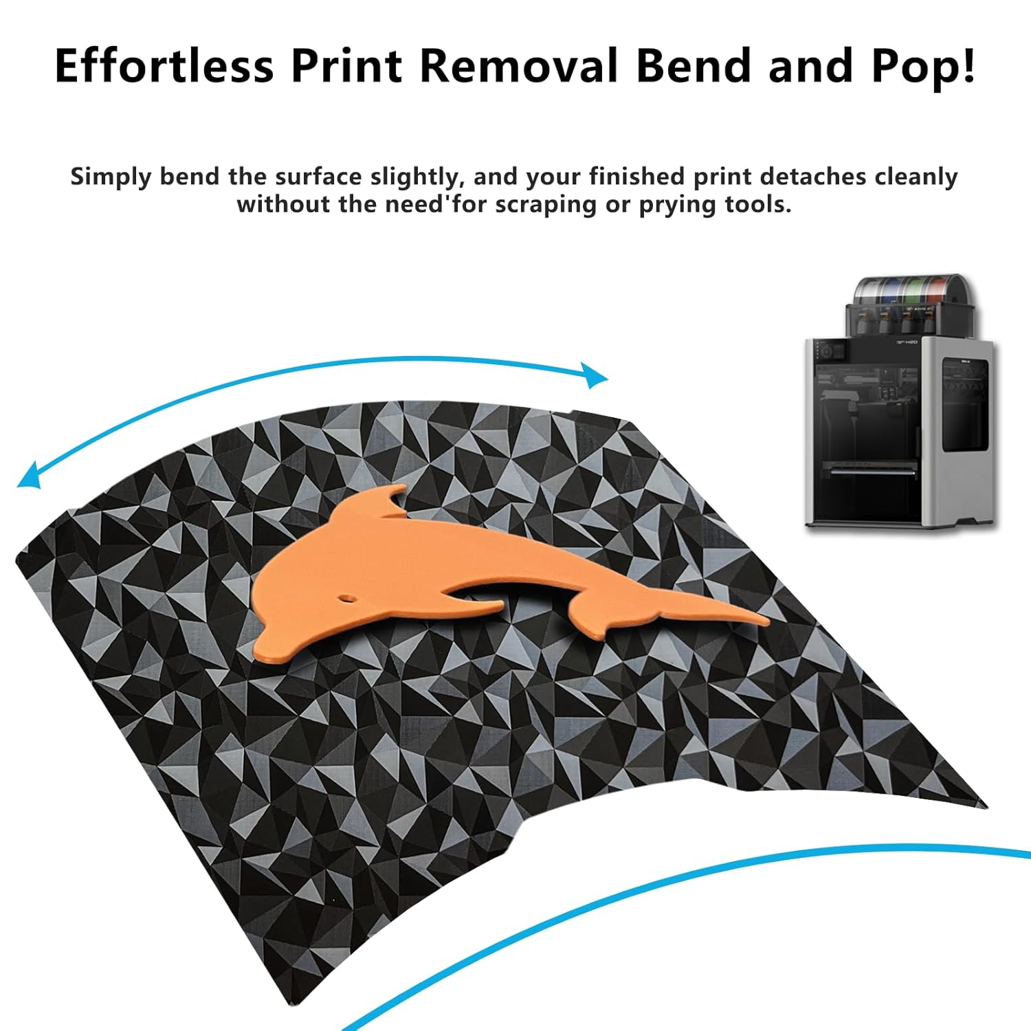 355x346mm Build Plate for Bambu Lab H2D/H2S,Double Sided PEO PET Flexible Removable Spring Steel Heated Printing Bed Platform，Removable Heated Bed for H2D Combo/H2S(Carbon Fiber+Diamond)