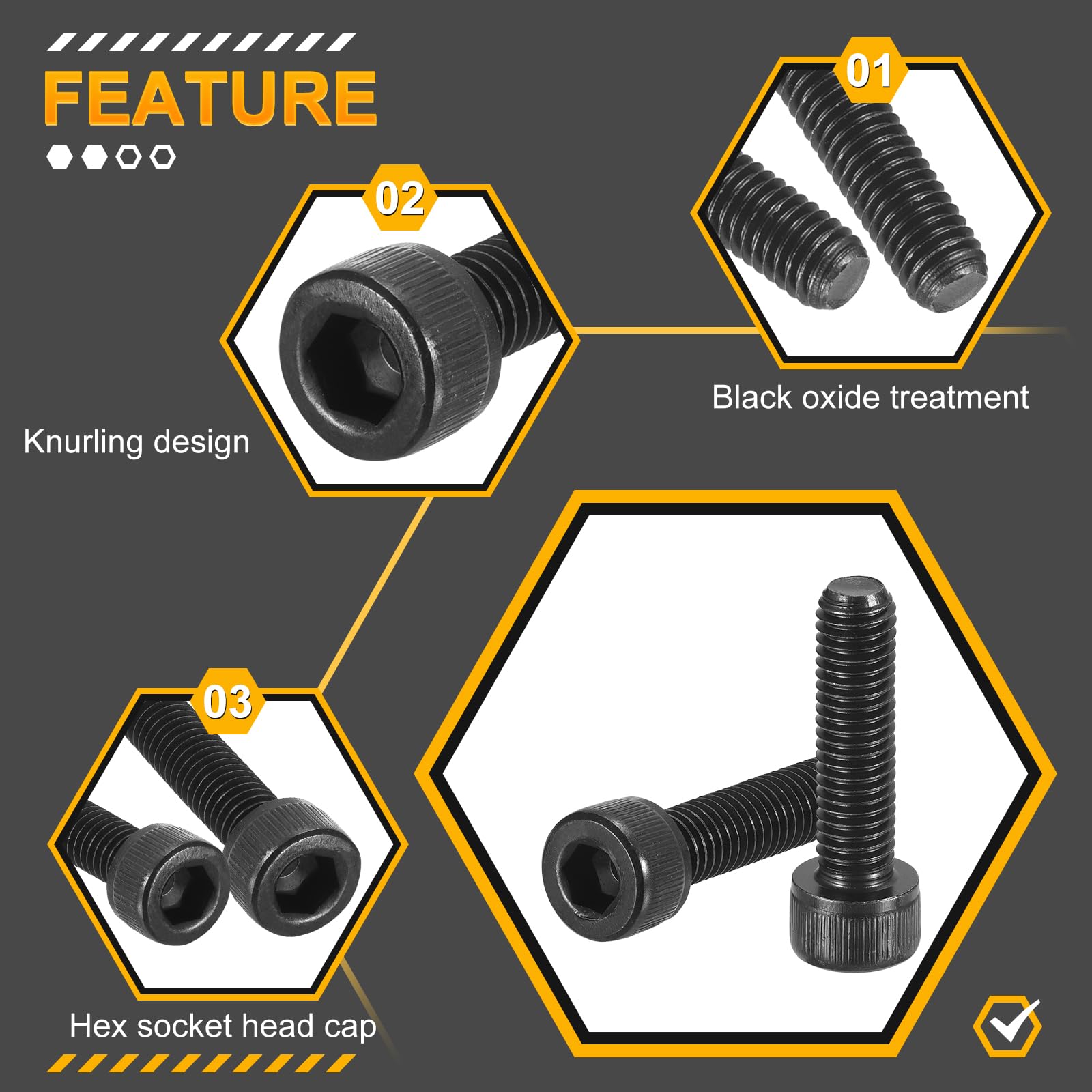 DTGN M8-1.25x30 Socket Head Cap Screws Bolts, 20Pack, Good for Road Bicycle Mountain Bike, Auto, Motorcycle - Image 3