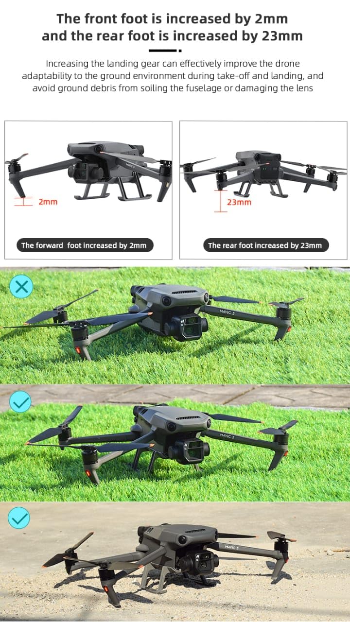 GetZget® Height Extender For Dji Mavic 3 / Mavic 3 Classic Protection Landing Gear Leg Accessories 4