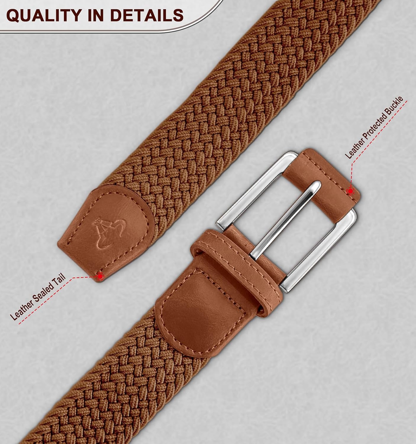 BULLIANT Stretch Belt Men,Mens Gift Woven Braided Web Belt 1 3/8 for Golf Casual Pants Shirts Jeans - Image 7