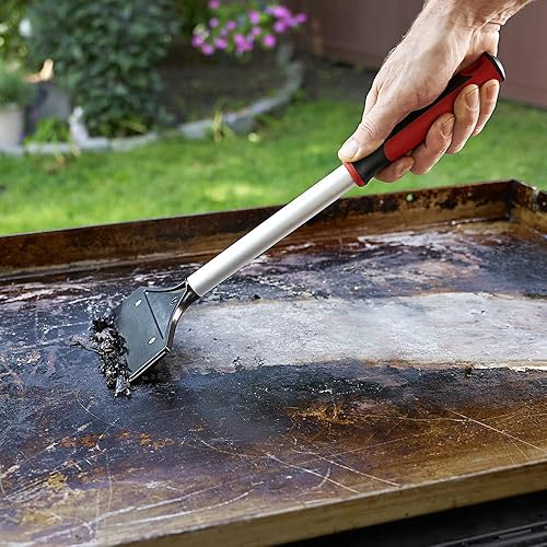 Vista 4 de Raspador de Parrilla Plana de 15.5" de Largo, Herramienta para Plancha por FryOilSaver Co., Raspador de Cocina con Cuchilla Reemplazable de 5.5