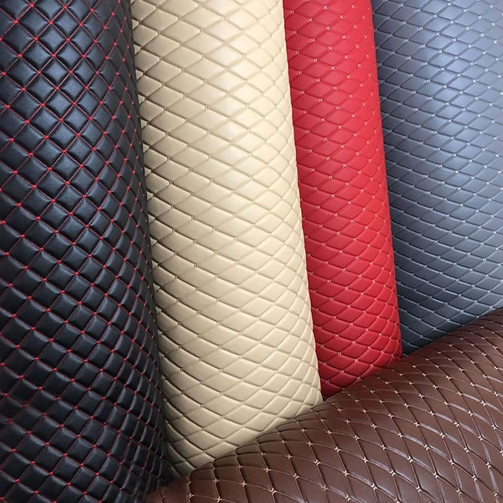 Diamond Quilted Faux Leather Fabric 1.6m Wide, Gray Padded Vinyl do tapicerki foteli samochodowych, torby DIY i naprawy mebli, wodoodporny i trwały sztuczny materiał
