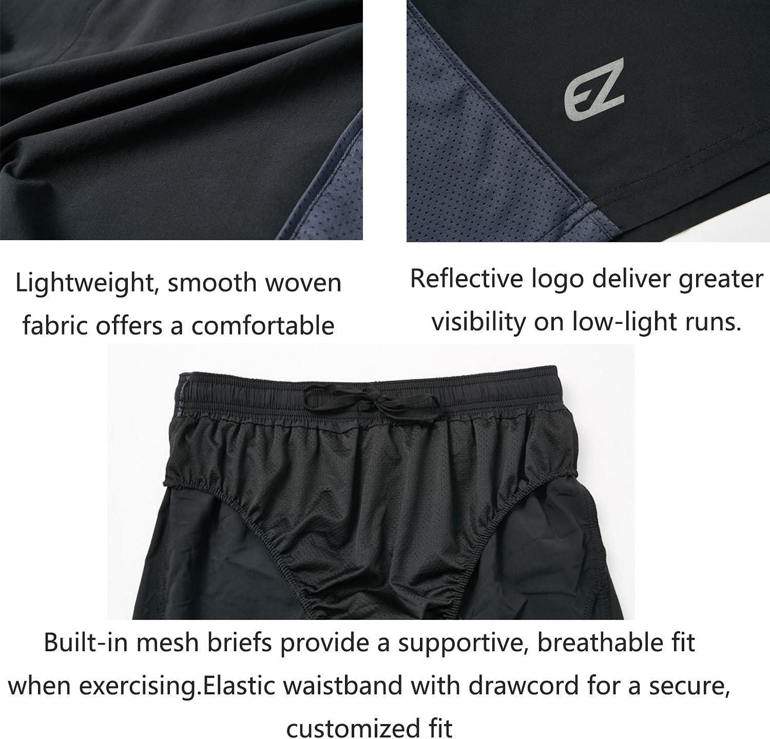 EZRUN Men's 7 Inch Quick Dry Running Shorts Workout Sport Fitness Short with Liner Zip Pocket - Image 6