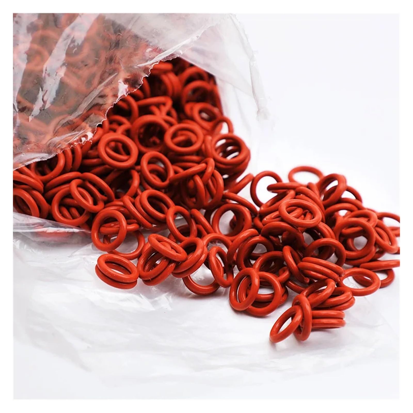 Rote Silikon-O-Ring-Dichtungen, CS 3,1 mm Außendurchmesser, 9–400 mm isolierende Gummi-Dichtungsringe(OD 34mm 50pcs)