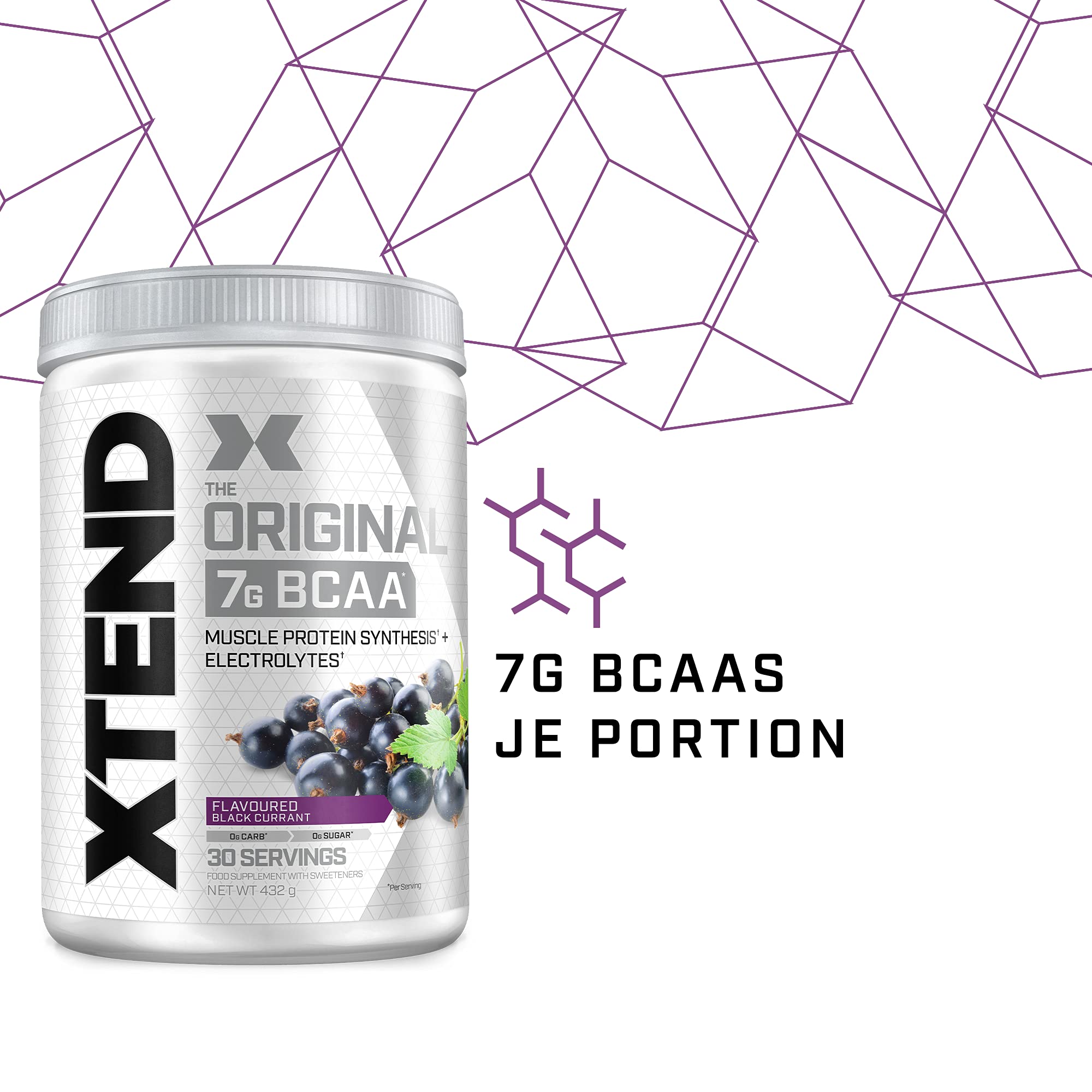 XTEND Original - BCAA-Pulver - Schwarze Johannisbeere | Ergänzungsmittel mit verzweigtkettigen Aminosäuren | 7 g BCAA + Elektrolyte für Regeneration & Hydration | 30 Portionen