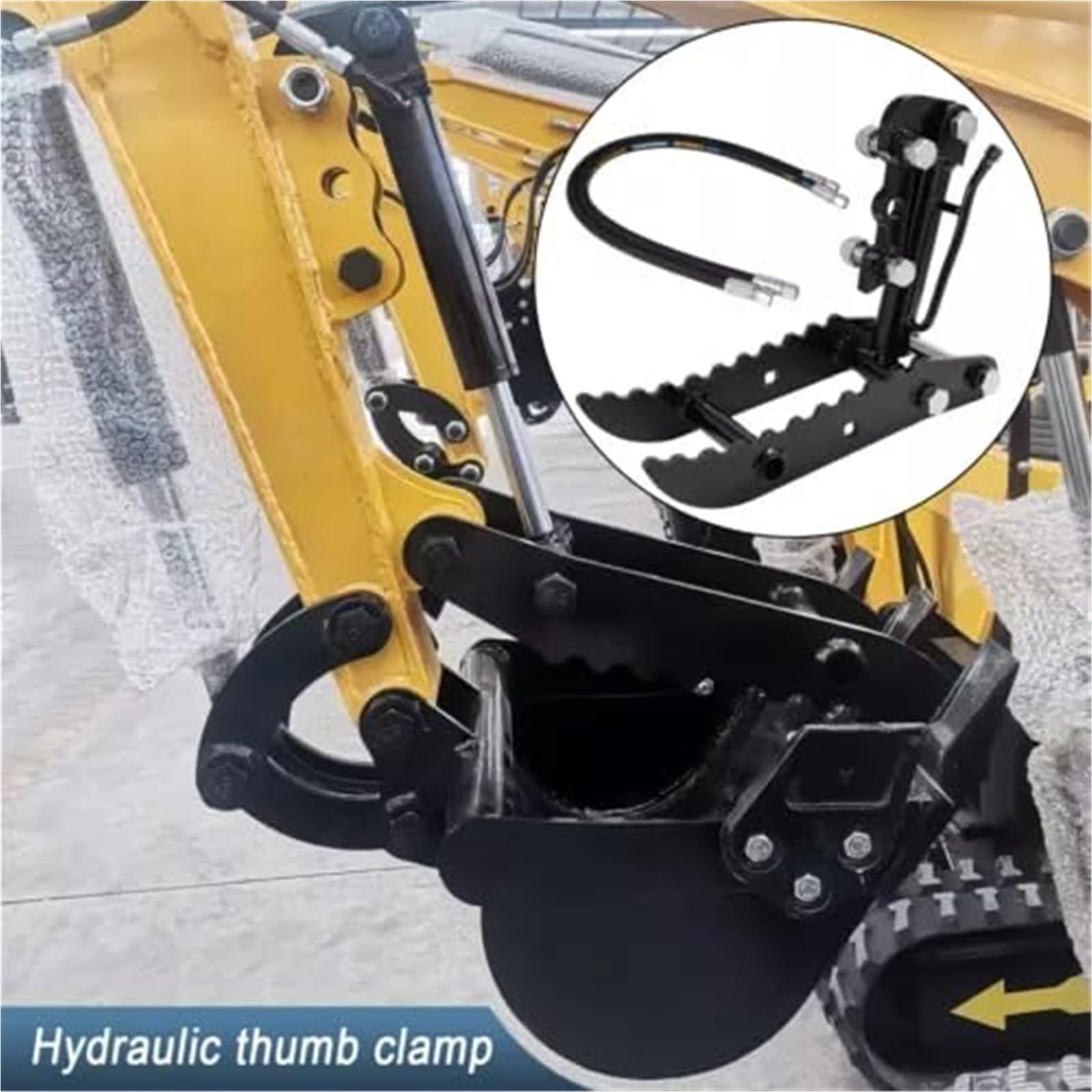 El Clip de Pulgar hidráulico es Adecuado for el Kit de Accesorios de Excavadora pequeña Mini, fácil de Recoger Objetos Irregulares Joystick para Excavadora